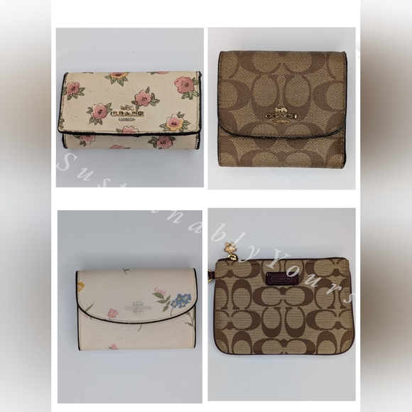 Coach Handbags - Coach Wallet Bundle Floral Bifold KeyCase Jacquard Wristlet Signature Canvas Lot